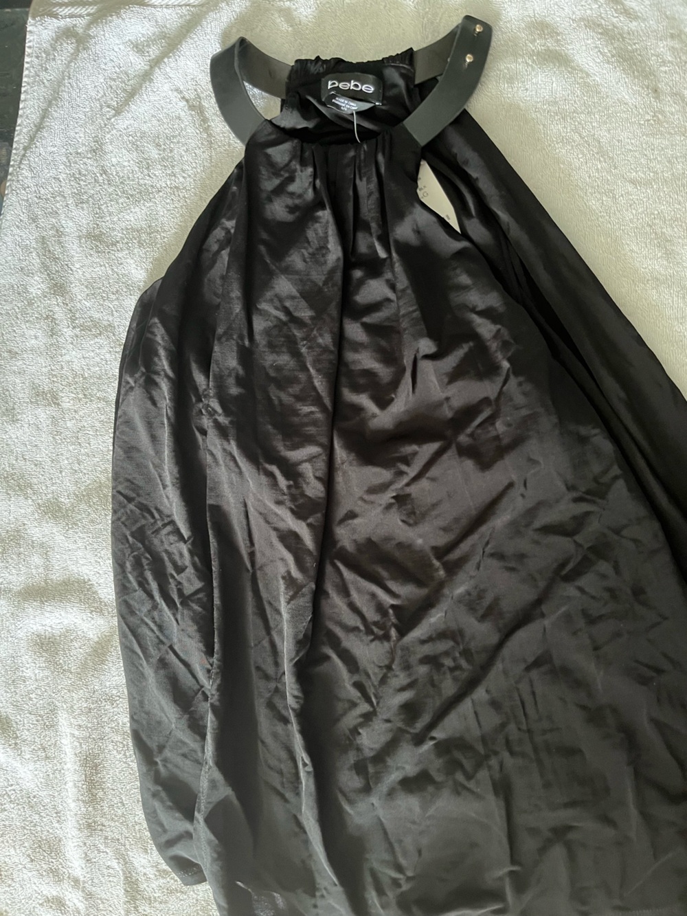 Bebe Faux Leather Halter Top